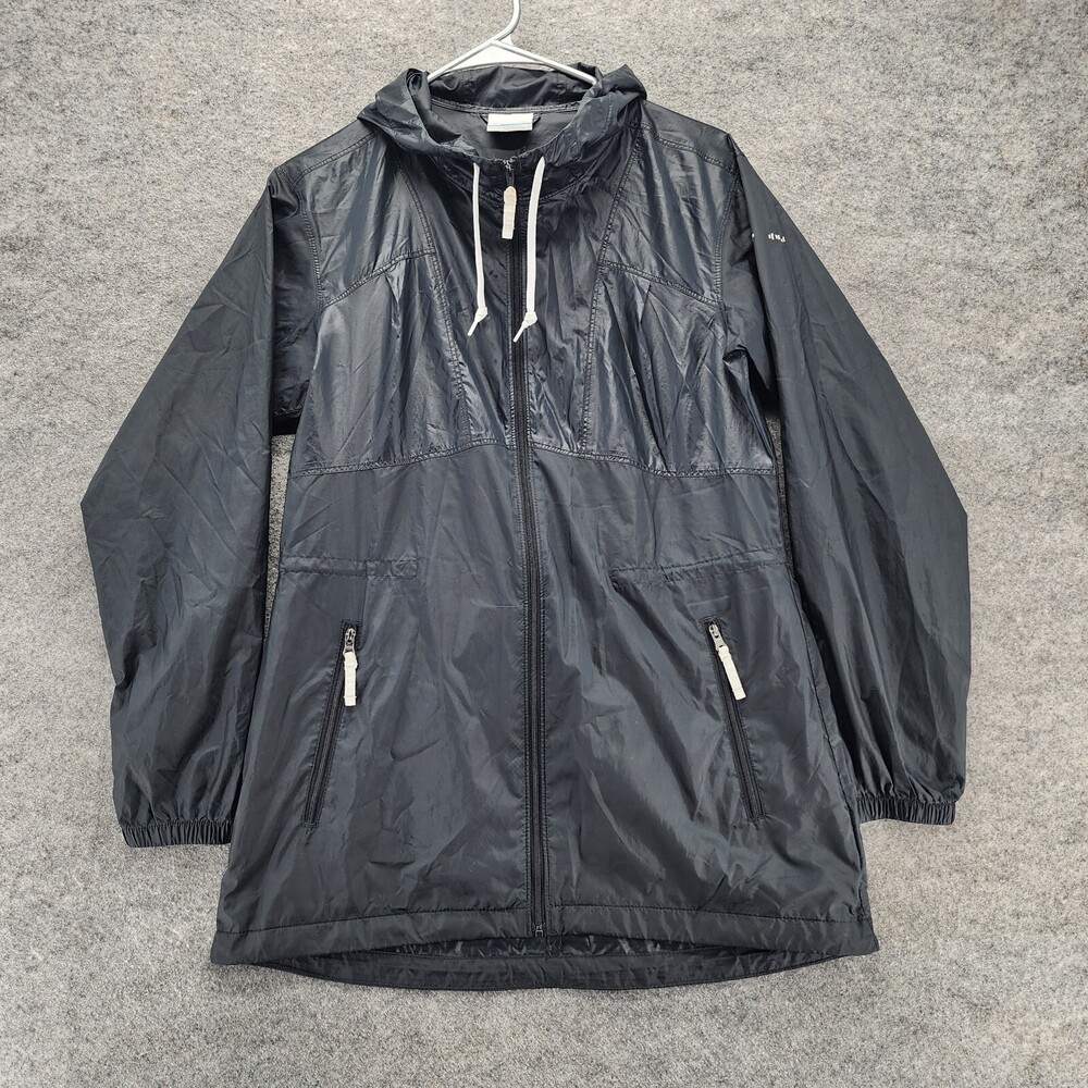 Columbia Jacket Womens XS Hooded Full Zip Black Windbreaker